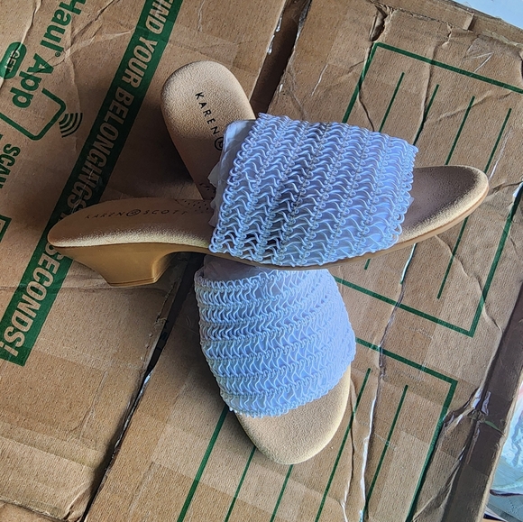 New Karen Scott White Elsa Womens Open Toe Slip On Slide Sandals Sz.10 - Picture 5 of 6